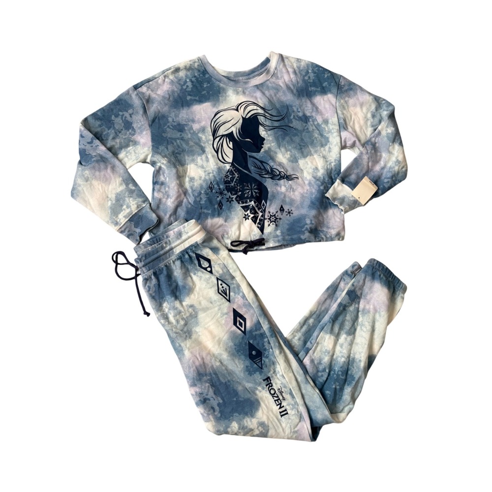 Disney Frozen II Elsa Tie Dye Sweatshirt and Joggers Set Blue Kids L/M